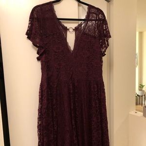 Burgundy lace dress